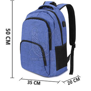 Sac à dos unisexe d'extérieur en stock avec port USB, en polyester imperméable, capacité 56-75L - Couleurs et logos personnalisables - Product Image 6