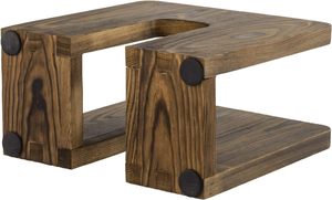 <b>Napkin</b> Holder for Table Rustic Burnt Solid Wood Tabletop Paper <b>Napkin</b> <b>Dispenser</b> with Arch Shaped Cutout Upright Dining - Product Image 4