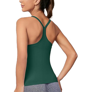 Camisetas sin mangas de entrenamiento para mujer con sujetador incorporado, camisetas sin mangas para gimnasio, camisetas de yoga atléticas sin costuras, ropa para mujer - Product Image 2