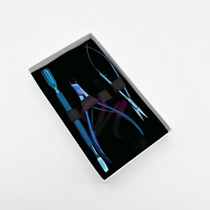 Empujador de cutículas azul de plasma más vendido, empujador de uñas de acero inoxidable de grado quirúrgico de calidad, juego de manicura y pedicura sostenible - Product Image 2