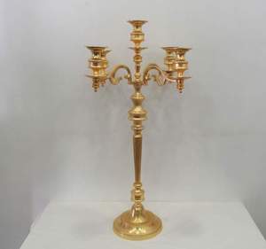 Candelabro Dorado para Bodas, Candelabro de Lujo, Centro de Mesa Decorativo, Florero, Candelabro de 5 Brazos, Decoración de Mesa - Product Image 6