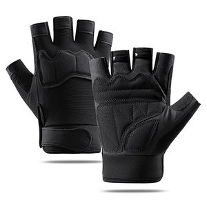Guantes de gimnasio de medio dedo con logotipo personalizado para hombres y mujeres, guantes de entrenamiento de neopreno, cuero ajustable para levantamiento de pesas, Fitness - Product Image 4