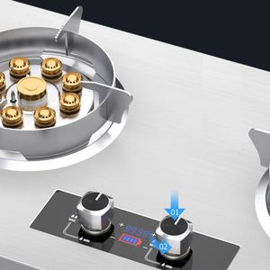 Table de cuisson à gaz encastrable double brûleur en acier inoxydable à commande tactile, haute performance thermique, classe énergétique domestique disponible - Product Image 2