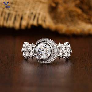 1.14 TDW Round Brilliant Cut Diamond <b>Ring</b> in 18K White Gold Bezel Setting IGI Certified Lab Stone for Engagement Wedding Gift - Product Image 1