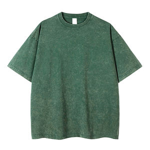 T-shirt à col rond style high street en coton biologique 100% sur mesure pour hommes coupe ample surdimensionnée respirant et séchage rapide - Product Image 5