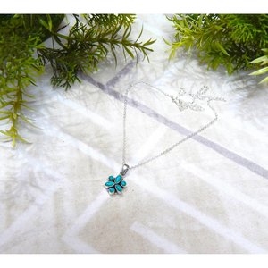 Collar de turquesa, Plata de Ley 925 con joyería de piedras preciosas de platino hecha a mano para mujer, regalo perfecto para el momento de la semana, para el día de la mujer - Product Image 2