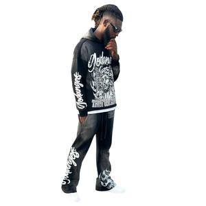 Men's Graphic Streetwear Tracksuit Hoodie & Pants Set Bold Religious Print <b>Oversized</b> Casual Fleece <b>Sweatpants</b> Urban Style - Product Image 6