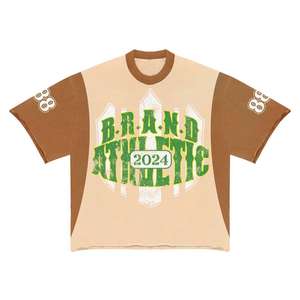 Haute qualité soleil effet délavé conception personnalisée manches courtes confortable en détresse broderie col rond t-shirts pour hommes - Product Image 5