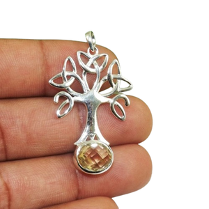 พลอยซิทรินคุณภาพดีที่สุดของอินเดีย925จี้เงินสเตอร์ลิงแข็งของขวัญแต่งงานที่สมบูรณ์แบบสำหรับความรักกับ925เครื่องประดับประทับ - Product Image 1