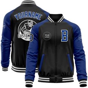 Custom Black Royal-White Bomber <b>Varsity</b> Letterman Two Tone Zipper <b>Jacket</b> Windbreaker Streetwear <b>Vintage</b> Men's <b>Varsity</b> <b>Jacket</b> - Product Image 1