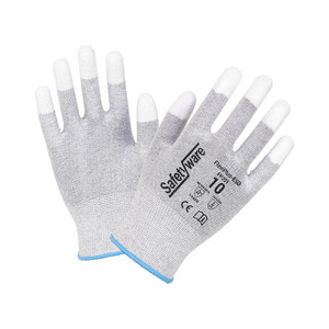 FP201 Polyester Mixed Carbon Knitted Safety <b>Gloves</b> PU ESD <b>Touch</b> <b>Screen</b> <b>Gloves</b> - Product Image 3