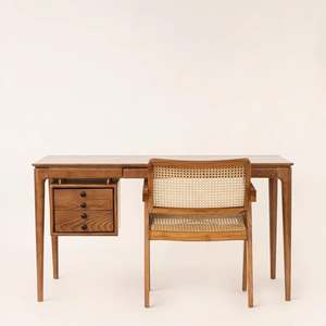 140CM BLACK MODERN <b>WALNUT</b> OFFICE DESK, MINIMALIST WOODEN COMPUTER DESK, HOME OFFICE WORK DESK, STUDY TABLE - Product Image 2