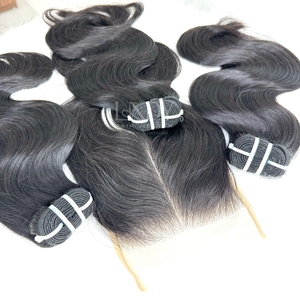 Extensiones de cabello humano virgen con cierre y extensiones de ondas corporales de cabello natural de alta calidad - Product Image 1