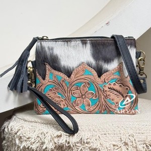 2025 Custom Designer Luxury Mini Crossbody Shoulder Bag Hand Tooled Leather Wristlet Purse & Handbag Messenger Bag <b>for</b> Women's - Product Image 1