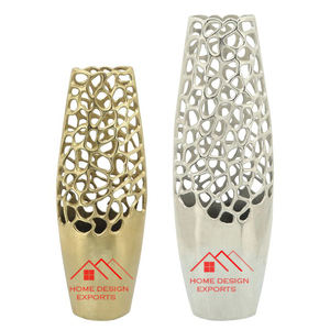 Ensemble de 2 vases à fleurs en aluminium moulé avec incrustation d'os de couleur personnalisée Vase à fleurs Vaisselle de qualité supérieure Vase à fleurs hôtel - Product Image 1