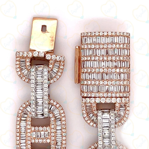 Vintage 18K Rose Gold Plated Brilliant Cut Natural Stone Alloy <b>Chain</b> Link Bracelet Fashion Women Copper Number Shape Wedding - Product Image 3