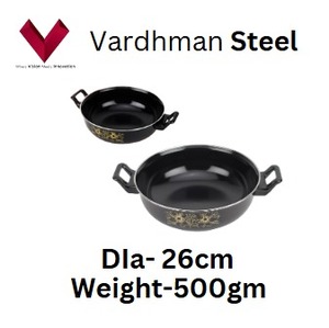 Vente en gros de wok en fer durable revêtu d'émail Kadhai Batterie de cuisine en fonte avec verre et plastique pour la cuisson - Product Image 5