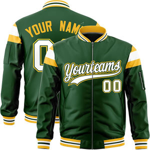 Premium Varsity Jacket Luxury Bomber Oversized Satin Contraste Colors Stripes High Quality Streetwear Chaqueta al por mayor para hombres - Product Image 1