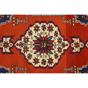 Tapis turc vintage 2,1x4,1 pieds, tapis en laine rouge à petits pois - Product Image 5