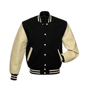 Chaqueta universitaria de invierno de lana personalizada para hombre, apliques de letras de béisbol, parches bordados de chenilla, Mangas de cuero de secado rápido, venta al por mayor - Product Image 4
