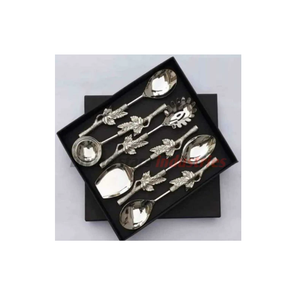 Cuchara para servir ensalada de acero inoxidable con mango de latón para hotel en mesa de diseño Cuchara para servir para uso - Product Image 5