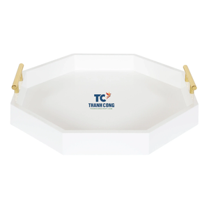 Bandeja de servicio de laca de MDF artesanal de Vietnam, bandejas de madera de tamaño personalizado, decoración ovalada, bandejas de laca rectangulares redondas - Product Image 3