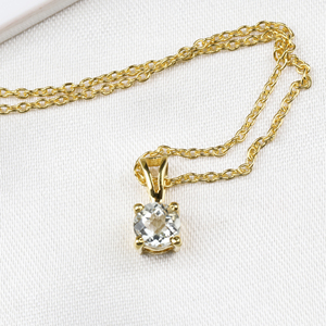 Colgante de Amatista Verde Natural con Engaste de Garras, Plata de Ley 925 Bañada en Oro Amarillo, Hecho a Mano, Collar de Boda Moderno, Venta al por Mayor - Product Image 2