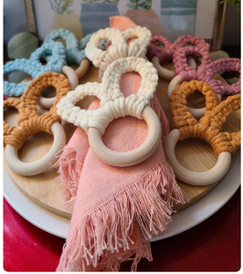 ห่วงรัดผ้าเช็ดปากลายกระต่ายมาคราเม่ - Product Image 3