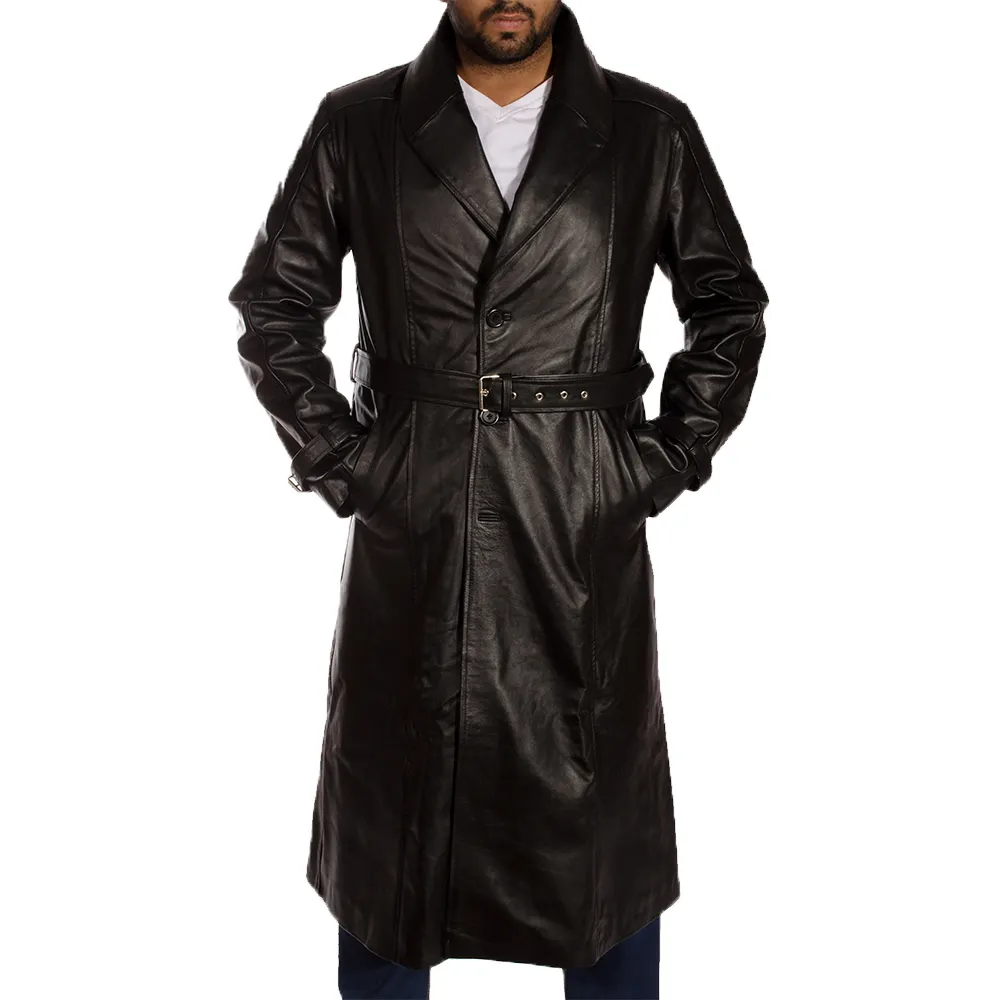 Custom Men Plus Size Leather Coat Men Leather Trench Overcoat's Breathable New Arrival genuine leather coats