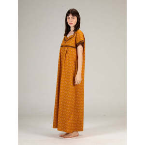 Camisón Maxi Holgado de Algodón para Mujer Evolve, Ropa de Dormir Cómoda y Tejida con Elegante Cuello en V con Botones, Suave y Confortable - Product Image 2