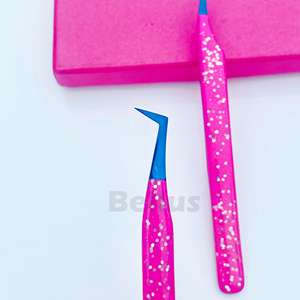 Pinzas de extensión de pestañas de embalaje personalizado Pinzas de pestañas de volumen de acero inoxidable con precios de fábrica competitivos - Product Image 6