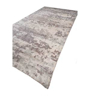 Tapis en viscose noué à la main Entropy Ivory, design Aubusson, motif abstrait rectangulaire classique pour salon, couloir, Skpv-07 - Product Image 2