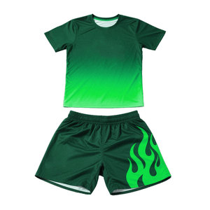 Custom Made <b>BJJ</b> <b>Rash</b> <b>Guard</b> Knitted Set Heat-Transfer Printed 100% Polyester Quick Dry Lightweight Martial Arts T-Shirt Shorts - Product Image 3