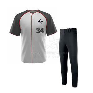 Uniforme de baseball de haute qualité 100% Polyester matériau Durable respirant séchage rapide personnalisable couleur Logo extérieur - Product Image 1