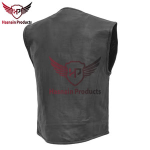 Chaleco de moto para hombre de piel de vaca auténtica 100% personalizado, transpirable, informal, con cremallera diagonal, diseño de solapa para motociclistas de invierno - Product Image 6