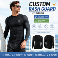 Maillot de surf anti-frottement à manches longues UPF 50 à séchage rapide en polyester et élasthanne, personnalisable avec logo, vente en gros OEM ODM