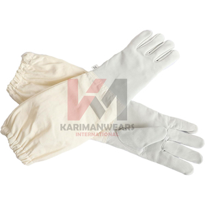 Gants d'apiculteur robustes à manches longues, paume en cuir de vache véritable et manches en toile ventilée - Product Image 3
