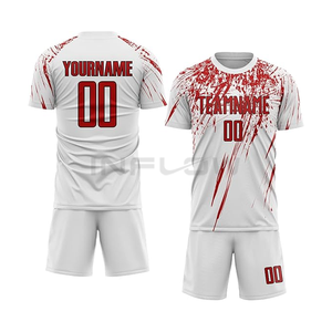 Conjunto de camiseta de fútbol de tela de poliéster 100%, productos de secado rápido transpirables que se ajustan a la camiseta con estampado de logotipo personalizado, kit de fútbol americano - Product Image 2