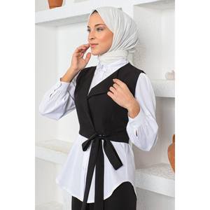 Ensemble décontracté trois pièces avec veste courte personnalisable XS/XSs/longueur midi, col à capuche, coupe ample pour le bureau ou le club - Product Image 2