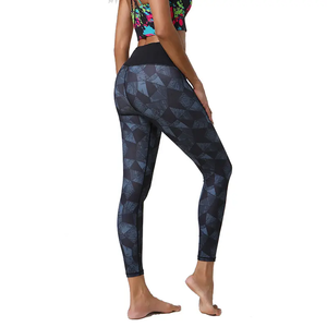 Venta al por mayor personalizado impreso XL de alta cintura Fitness deportes pantalones verano correr elástico Yoga Leggings Control de barriga Formal de punto - Product Image 4