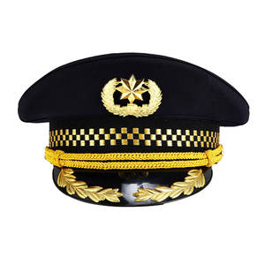 Custom Made Embroidered Officer <b>Peak</b> Hats Custom Logo Premium Quality Officer <b>Peak</b> <b>Caps</b> - Product Image 4