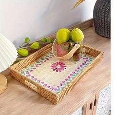 Estilo de decoración simple moderno, bandeja de ratán hecha a mano 100% natural al por mayor bandeja de ratán Vietnam - Product Image 6