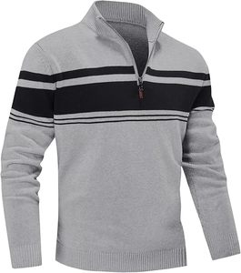 Pull en maille décontracté pour homme W9592Y Knzhee Industry, anti-rides, anti-bouloches, respirant, fin, 100% coton, ample, hiver - Product Image 2