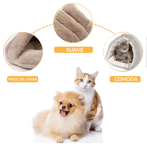 Cuccia Moderna Piccola per Cani e Gatti Taglia M 46cm X 56cm X 30cm in Materiale PP Fleece Rimovibile con Stampa Animalier per il Sonno - Product Image 4