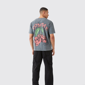 Camiseta personalizada de 100% algodón para hombre, lavado ácido, gráfico Vintage de Fitness, de talla grande, secado rápido, patrón sólido, logotipo sólido, timbre - Product Image 4