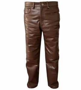 Pantalones de Hombre de Alta Calidad, Personalizados, de Cintura Media, Rectos, de Cuero Sintético, Transpirables, Ecológicos, Estilo Urbano - Product Image 4