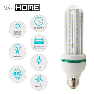 Set di 10 lampadine LED bianco caldo da 12W, 1020 lumen, dimensioni 170 x 52 mm; Temperatura di colore 3000K; Formato LED lineare - Product Image 2