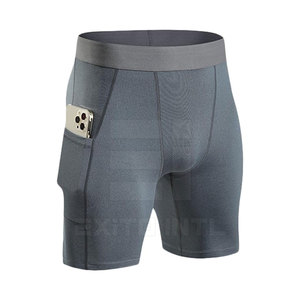 Shorts de compression pour hommes en tissu à séchage rapide sur mesure, respirants, pour la gym, le fitness et l'entraînement - Product Image 2