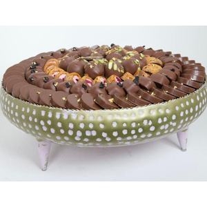 Elegance Decorative Tabletop <b>Chocolate</b> Serving Bowl Exclusive Quality <b>Orange</b> and White Metal Striped Wicker Sweets Serving Bowl - Product Image 6