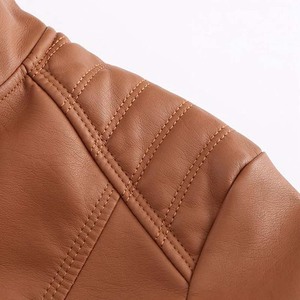 Custom Logo Full Sleeve Knitted Breathable Latest Design Women Leather Jackets Polyester Filling High Quality Casual <b>Winter</b> - Product Image 5